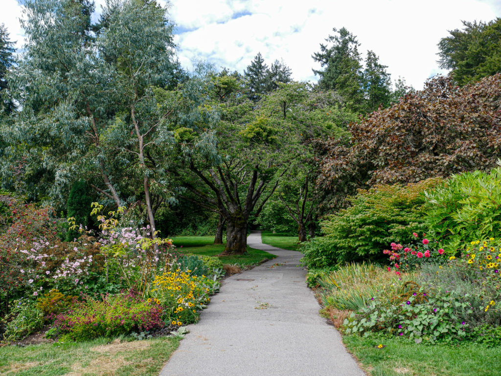 Stanley Park gardens in Vancouver, BC.