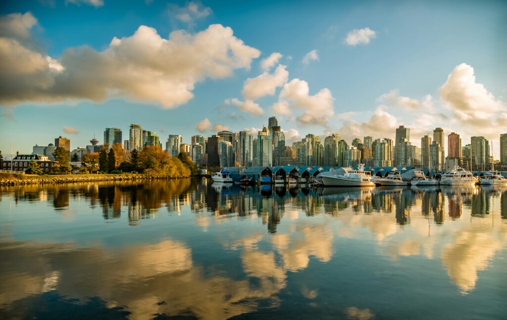The skyline of downtown Vancouver, BC.